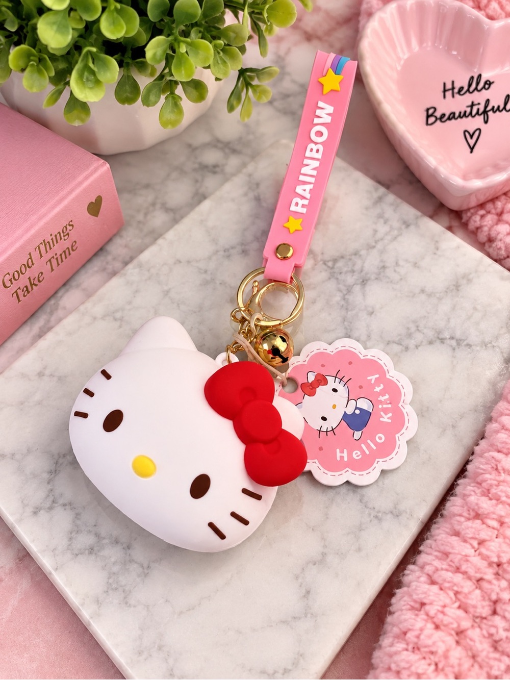 Hello Kitty Rainbow Keychain Coin Purse – NWT 🎀🌈